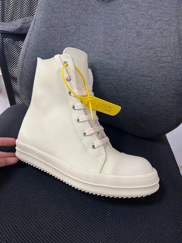 High Top Sneakers- Unisex Motorcycle Zip Boots Maxct