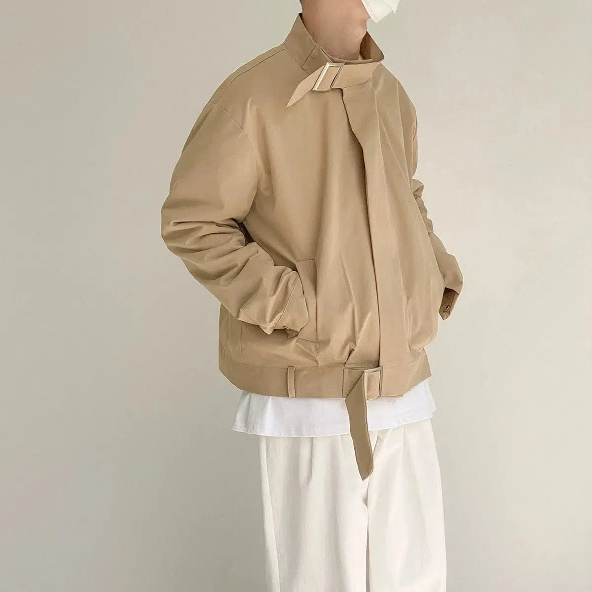 Maxct Retro Short Casual Stand Collar Jacket