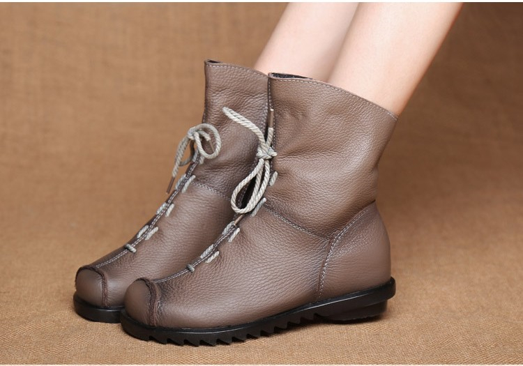 Retro-Style Handmade Leather Boots for Women - true-deals-club