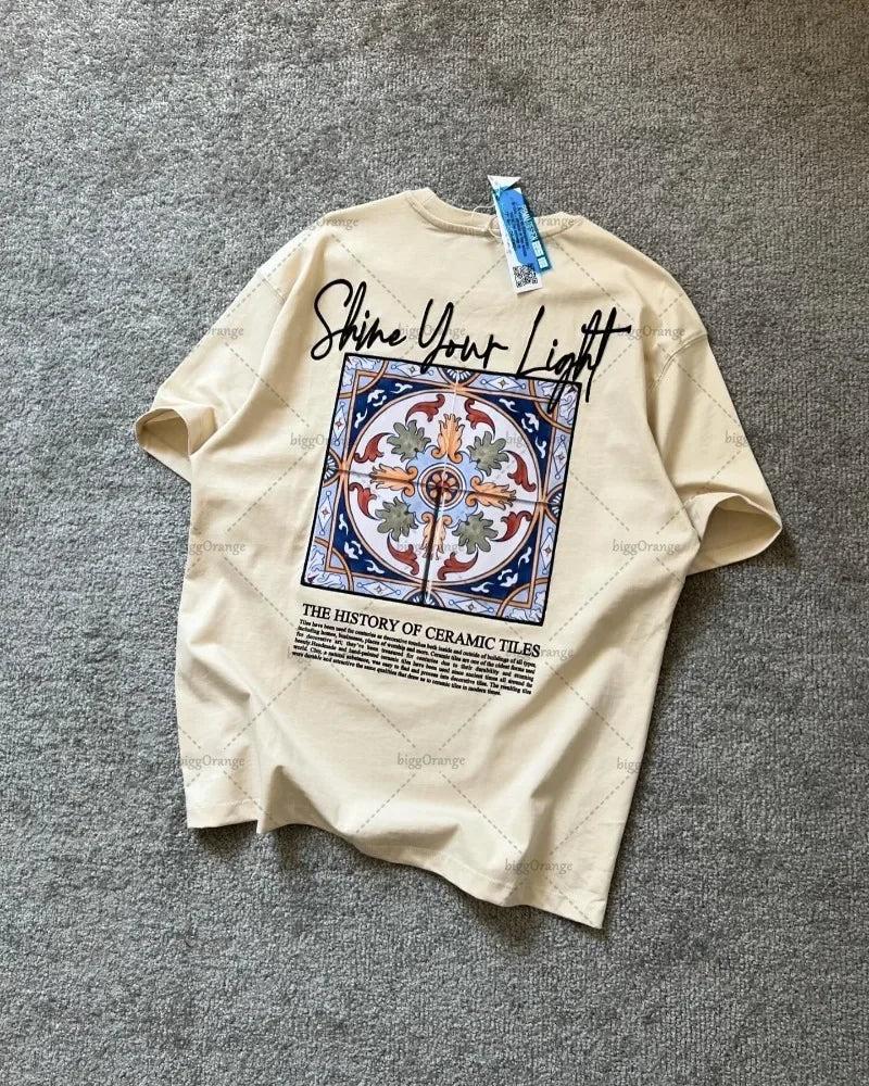 Maxct Y2k Harajuku High Street Retro Tops Trendy Fashion Casual T-Shirts Women Letters Poker Print Oversized Short-Sleeved Tops Men