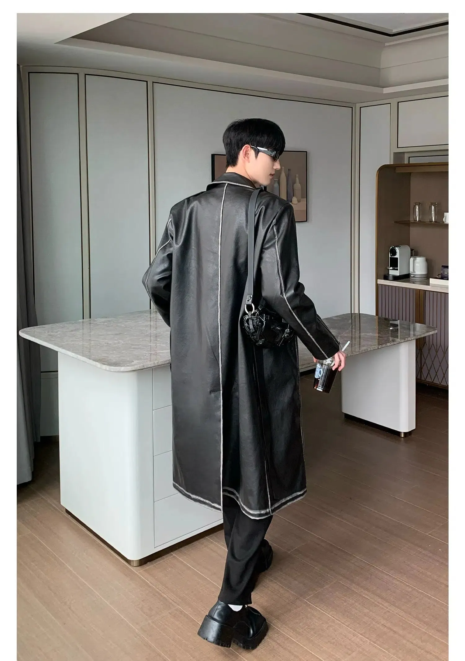 Maxct Over-the-knee Mid-length Leather Coat