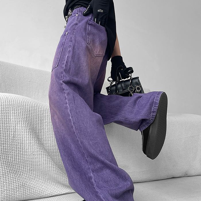 Grunge Purple Baggy Jeans Maxct