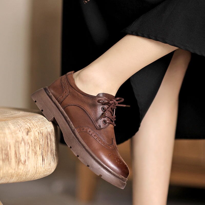 Wingtip Oxford Shoes's Genuine Lace Up Full Brogues Maxct