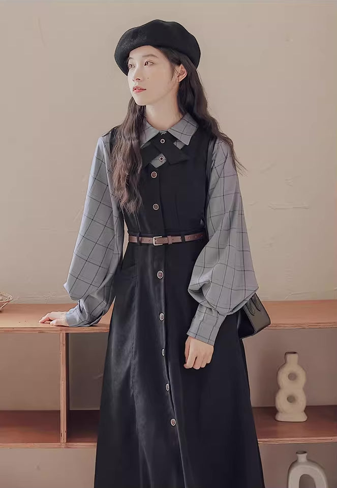 Button Up Suede Pinafore Dress Maxct