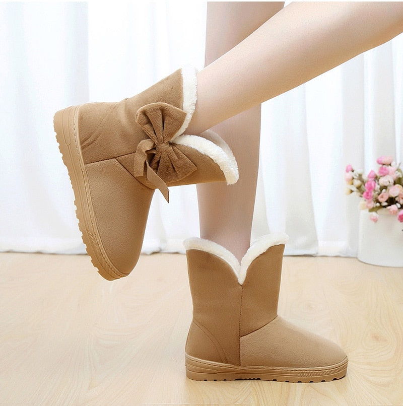 Suede Snow Boots With Bows Maxct