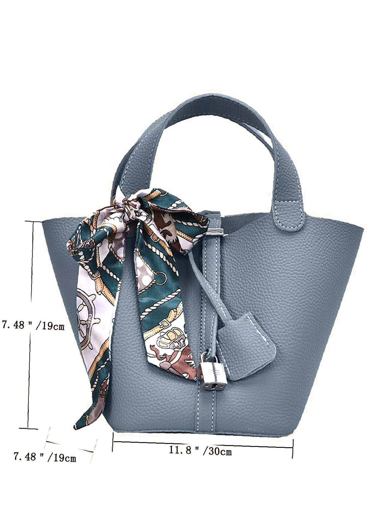 Maxct - Twilly Scarf Decor Bucket Bag with Inner Pouch  - Women Tote Bags
