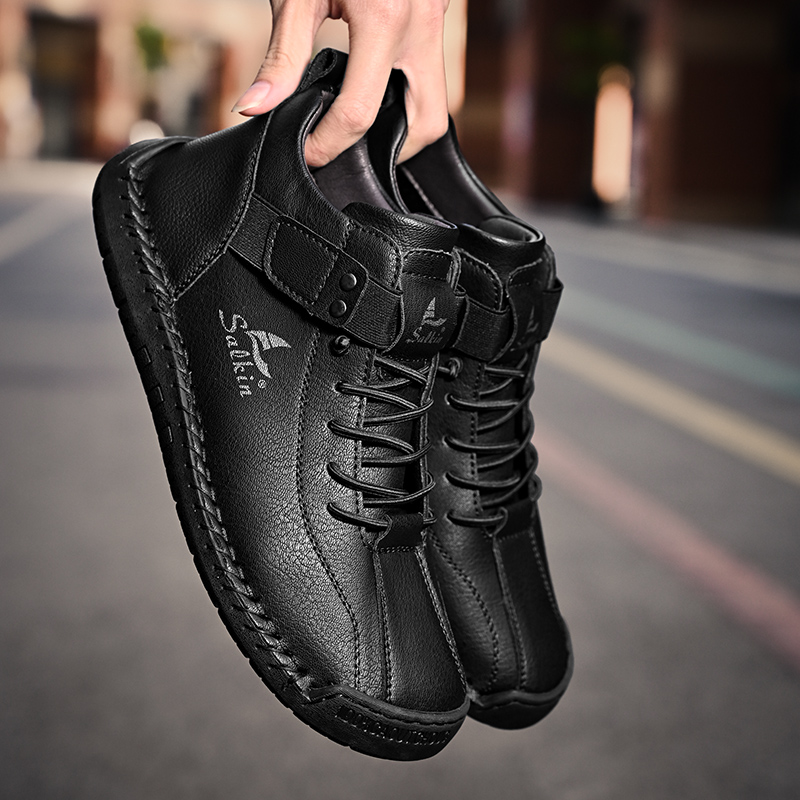 Handmade Design Sneakers Men's Casual Leather Ankle Boots