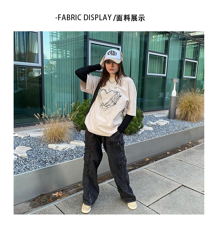 American Style Retro Apricot Oversize Loose Short-sleeved Women's Summer Design Sense Niche T-shirt Top
