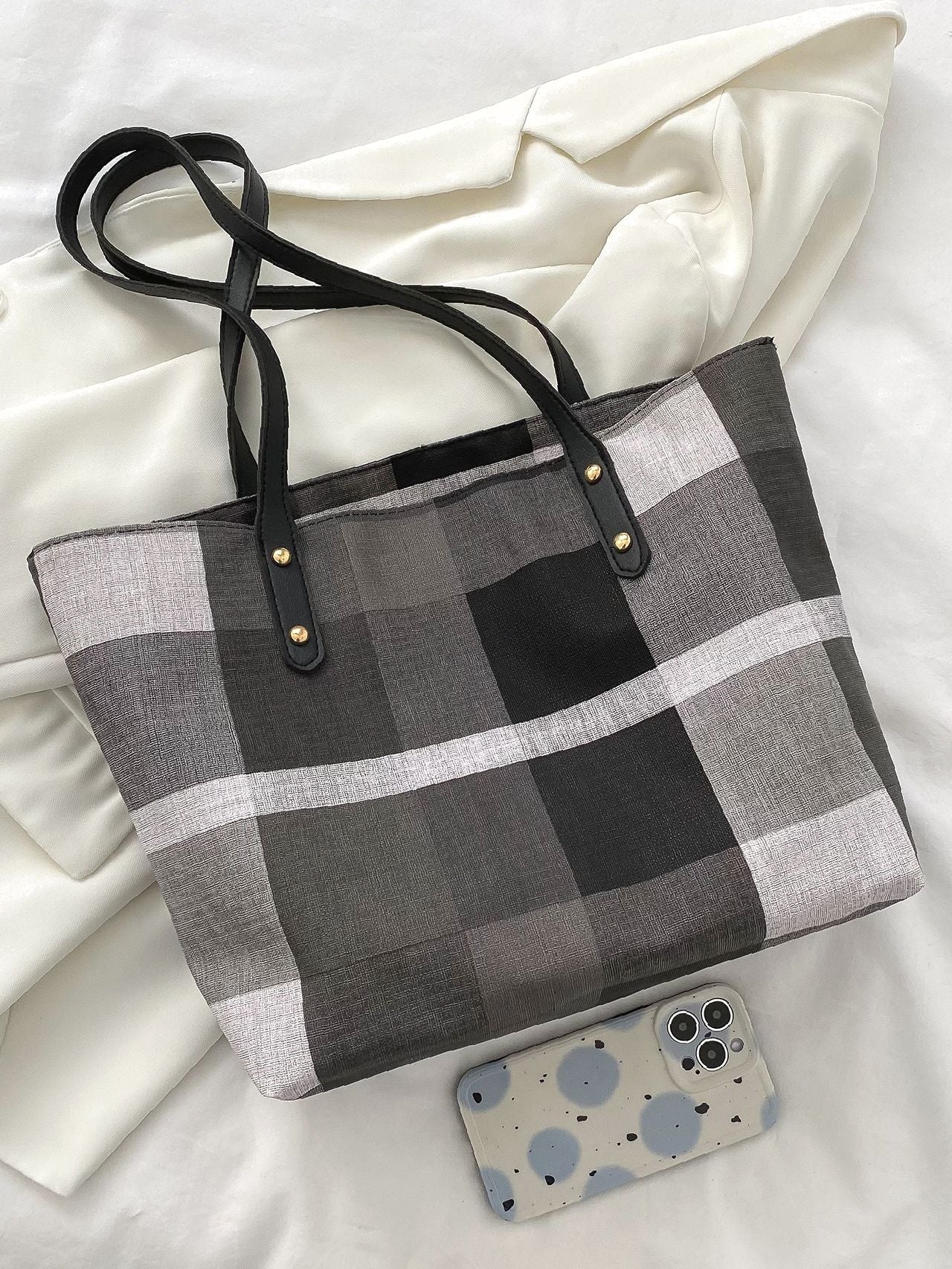 Maxct - Colorblock Large Capacity Tote Bag  - Women Tote Bags