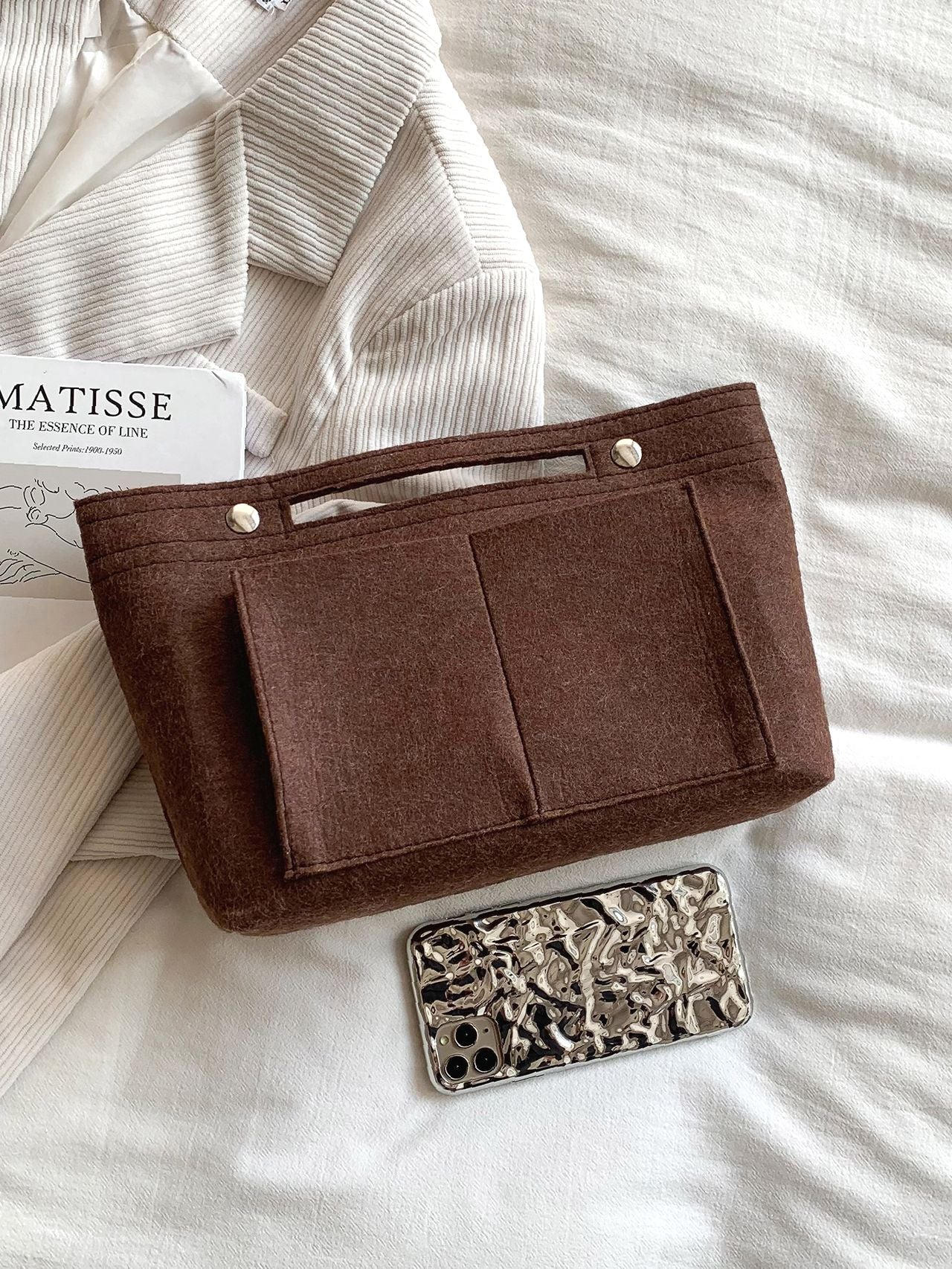 Maxct - Snap Button Bag Insert  - Women Tote Bags