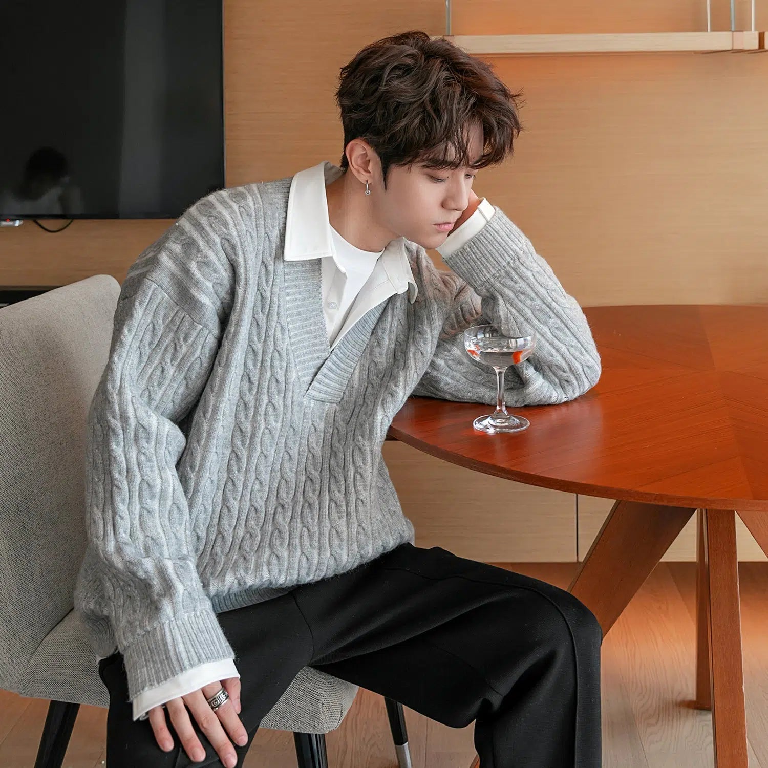 Maxct Two Piece Twist Knit Sweater