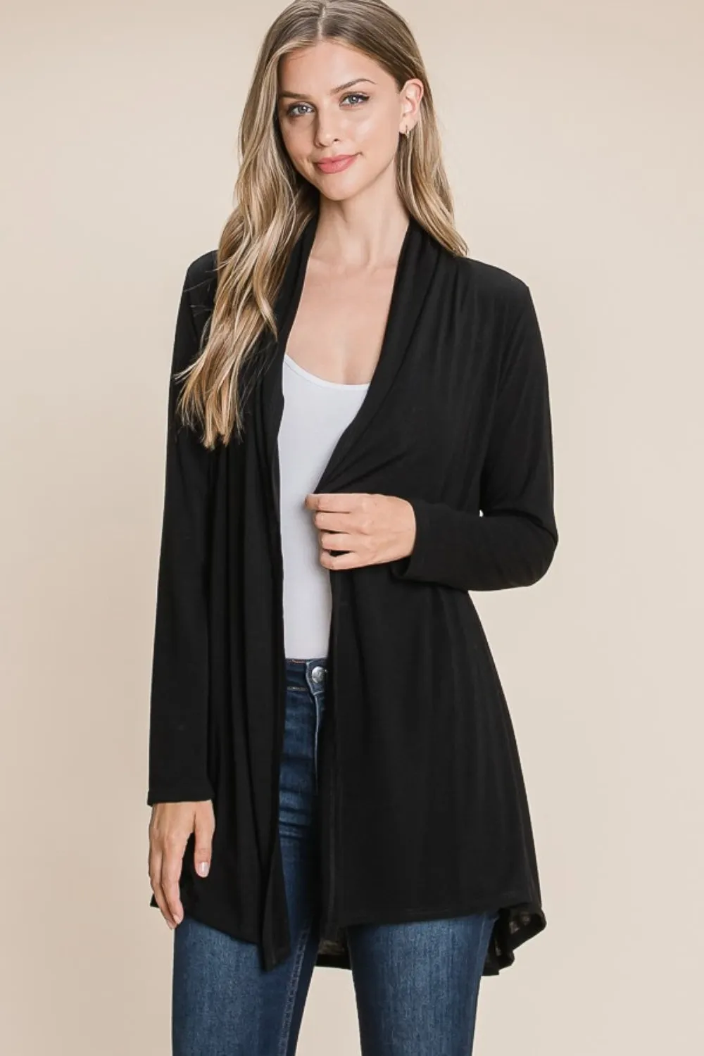 Maxct &BOMBOM Open Front Long Sleeve Cardigan