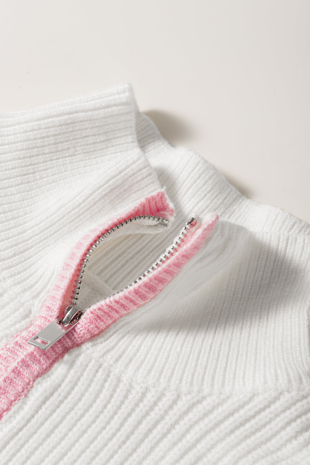 Maxct &Contrast Half Zip Drop Shoulder Sweater