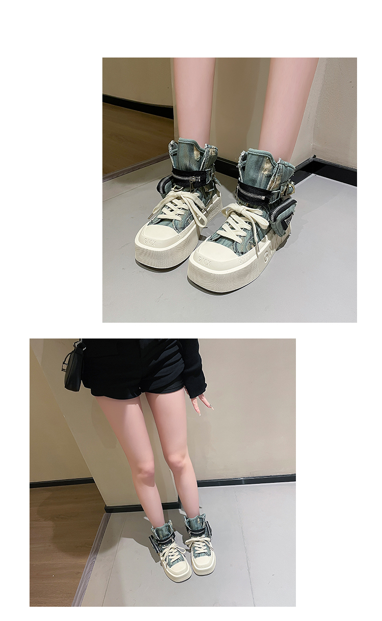Ankle Boots Denim Platform Luxury for Women