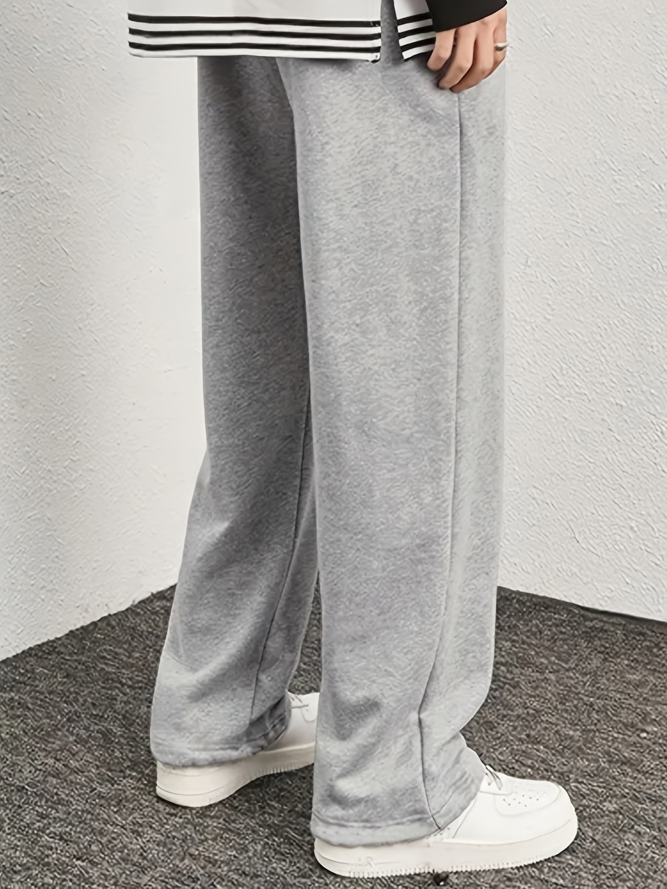 Maxct Men's Waist Drawstring Straight Leg Pants, Autumn And Winter Sports Pants For Leisure Activities