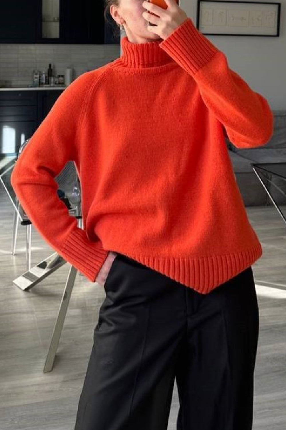 Maxct &Turtle Neck Raglan Sleeve Sweater