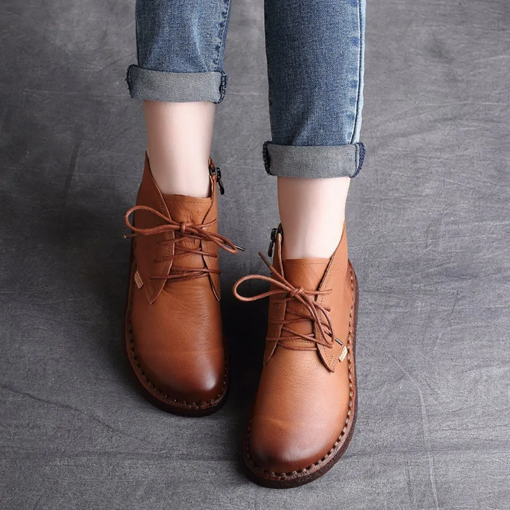 Maxct Women Autumn Winter Retro Handmade Boots