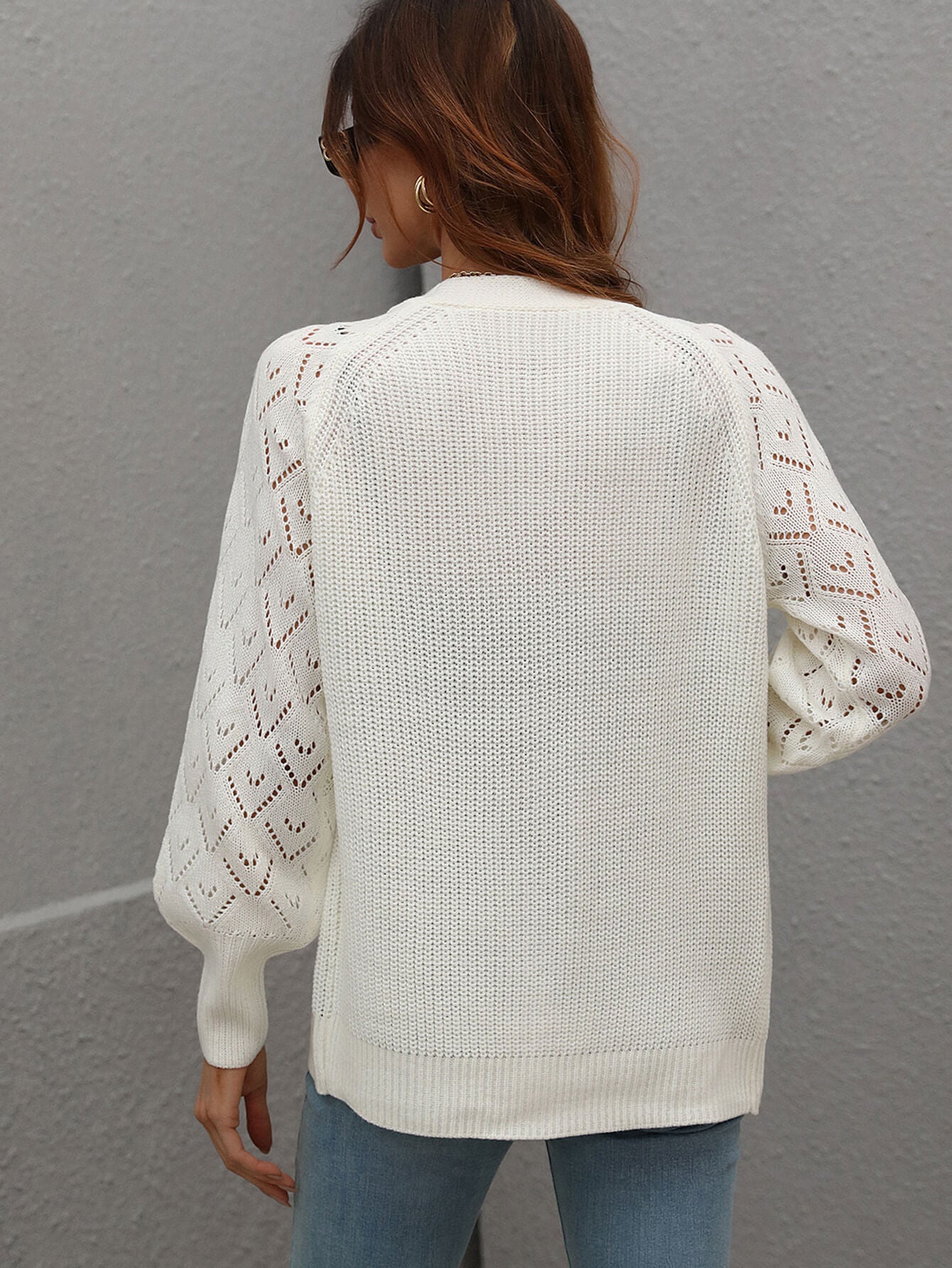 Maxct &Double Take Rib-Knit Plunge Raglan Sleeve Cardigan