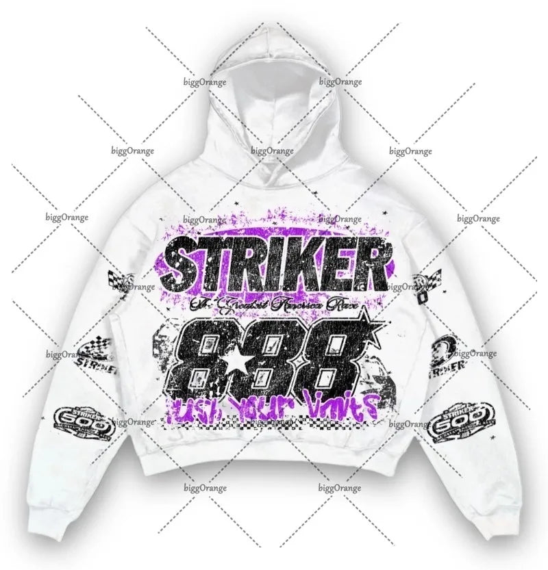 Maxct European and American High Street Fashion Brand Clothing Printed Loose Pullover Hoodie Men Street Hip-hop Oversized Sweatshirt