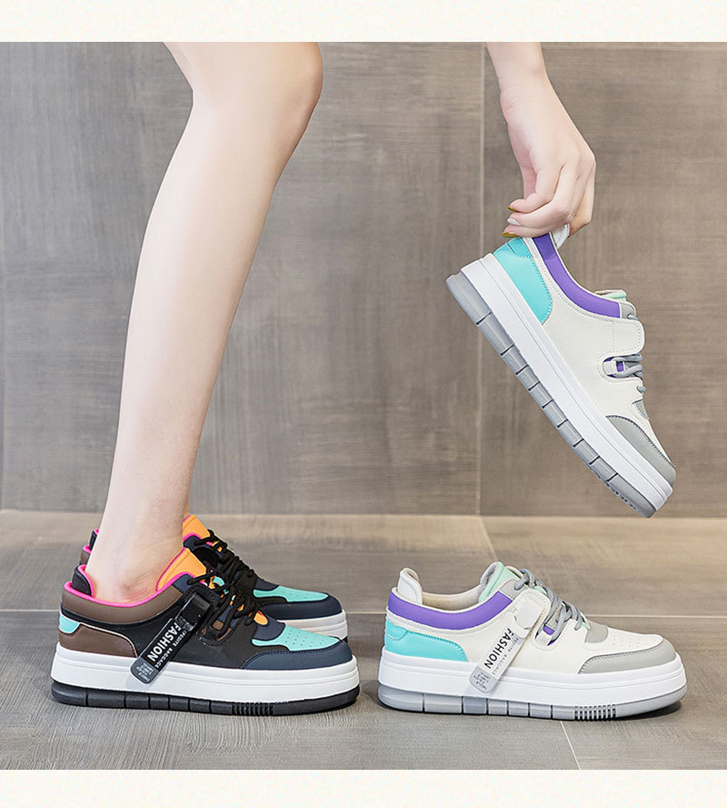 Women's  5cm Leather Wedge Sneakers - true deals club