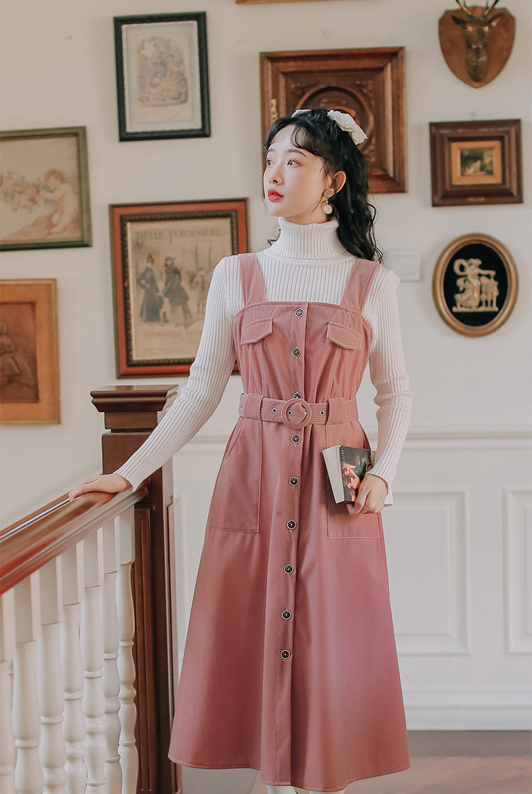 Corduroy Button Up Midi Dress Maxct