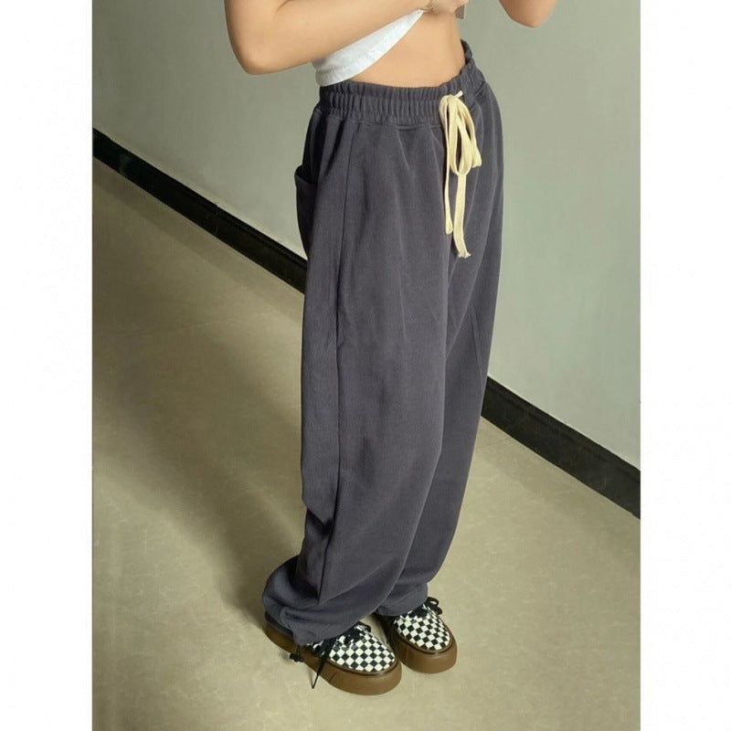 Maxct Simple Solid Color Baggy Sweatpants