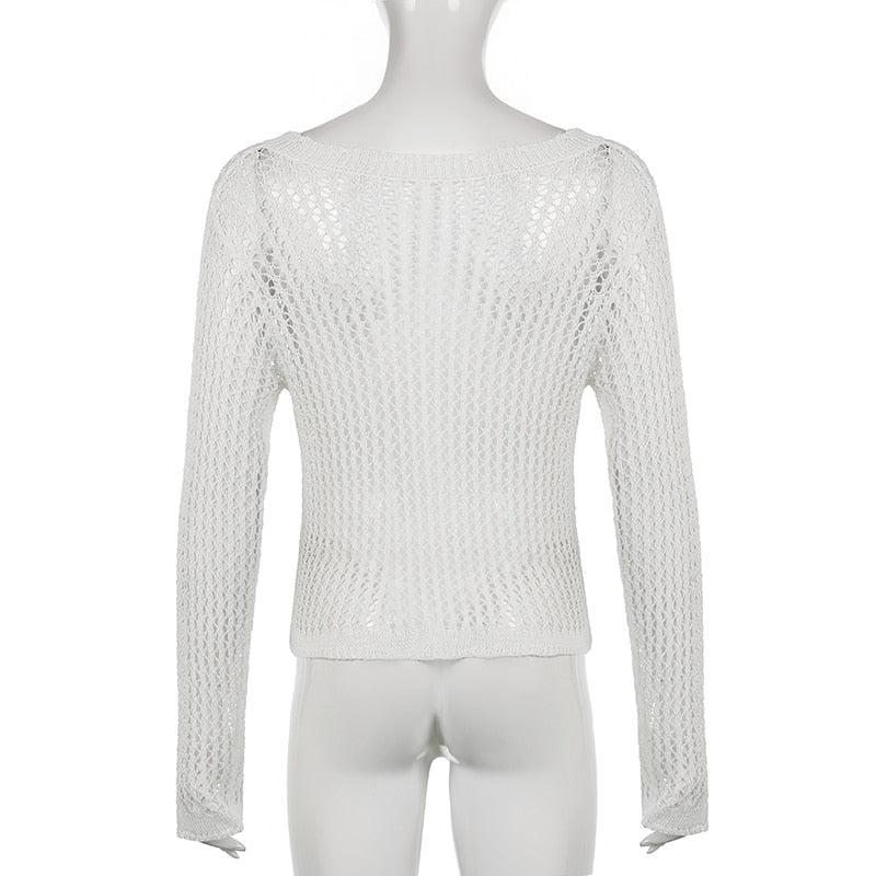 Maxct &Long Sleeve Fishnet Top