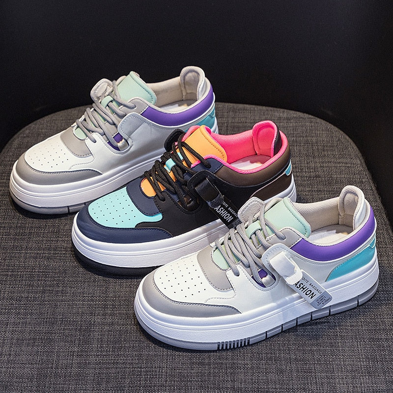 5cm Leather Wedge Sneakers for Women Maxct
