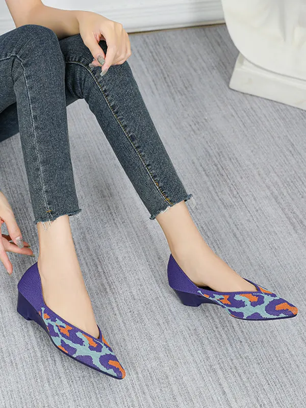 Urban Woven Multi-Color Casual Low Heels Shoes Maxct