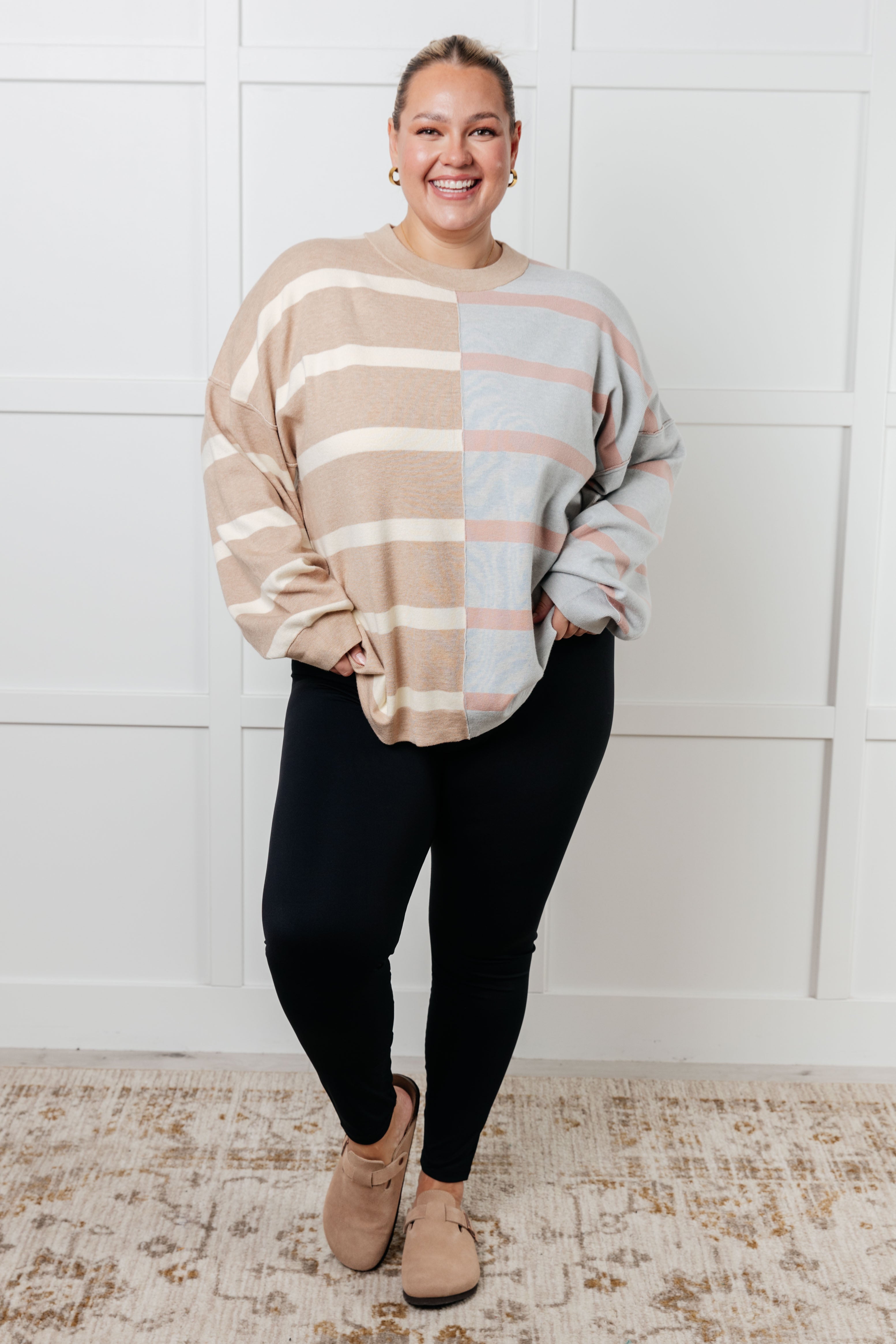 Maxct &Exceptional Thought Striped Patchwork Sweater