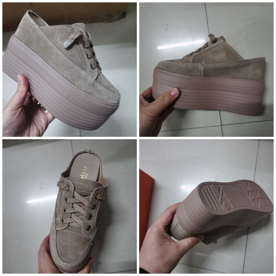 Platform Suede Slip-on Sneaker Sandals for Women Maxct