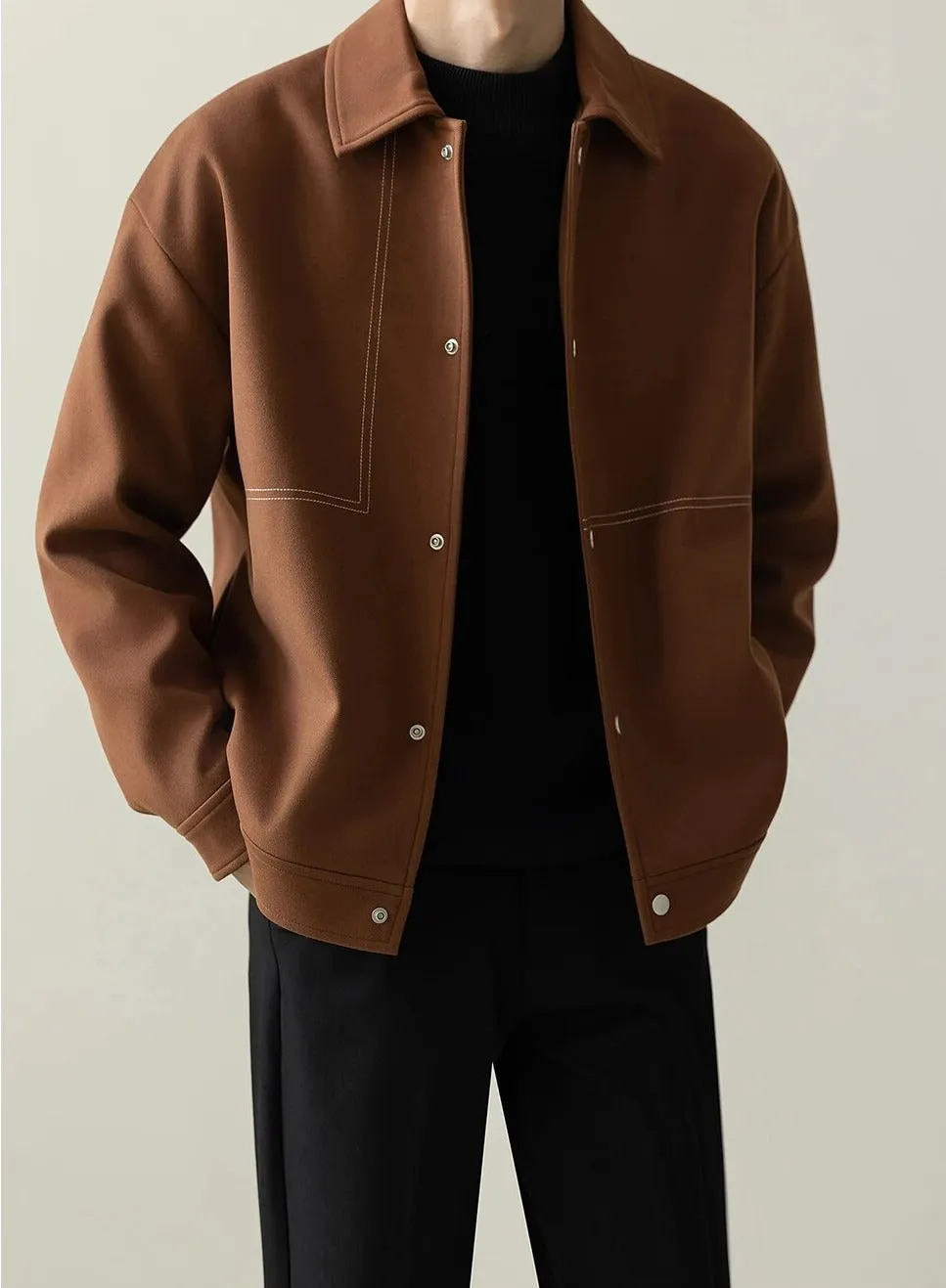 Maxct Contrast Stitch Minimal Jacket
