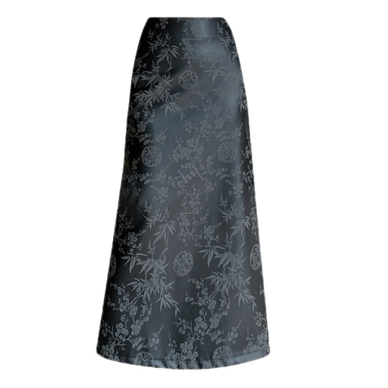 Vintage Floral Print Midi Skirt Maxct
