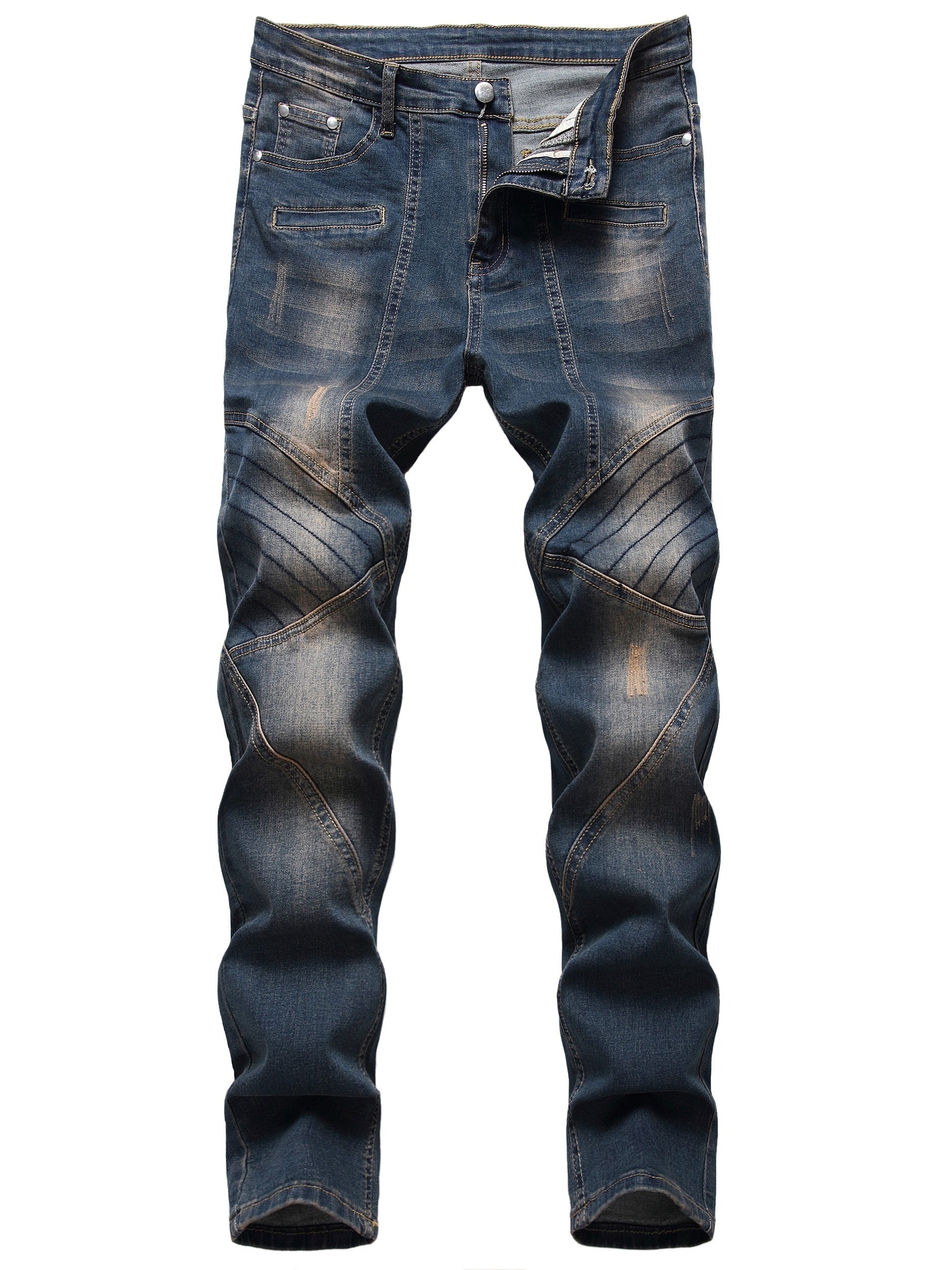 Maxct  Men's Skinny Denim Jeans With Trendy Designs