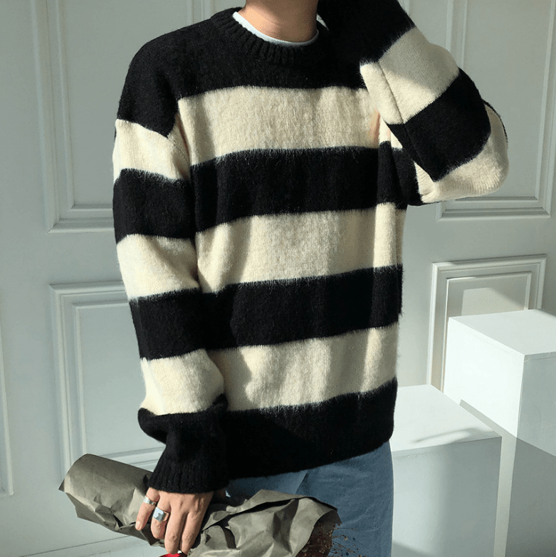 Maxct 5566 Knitted Stripe Pullover Sweater