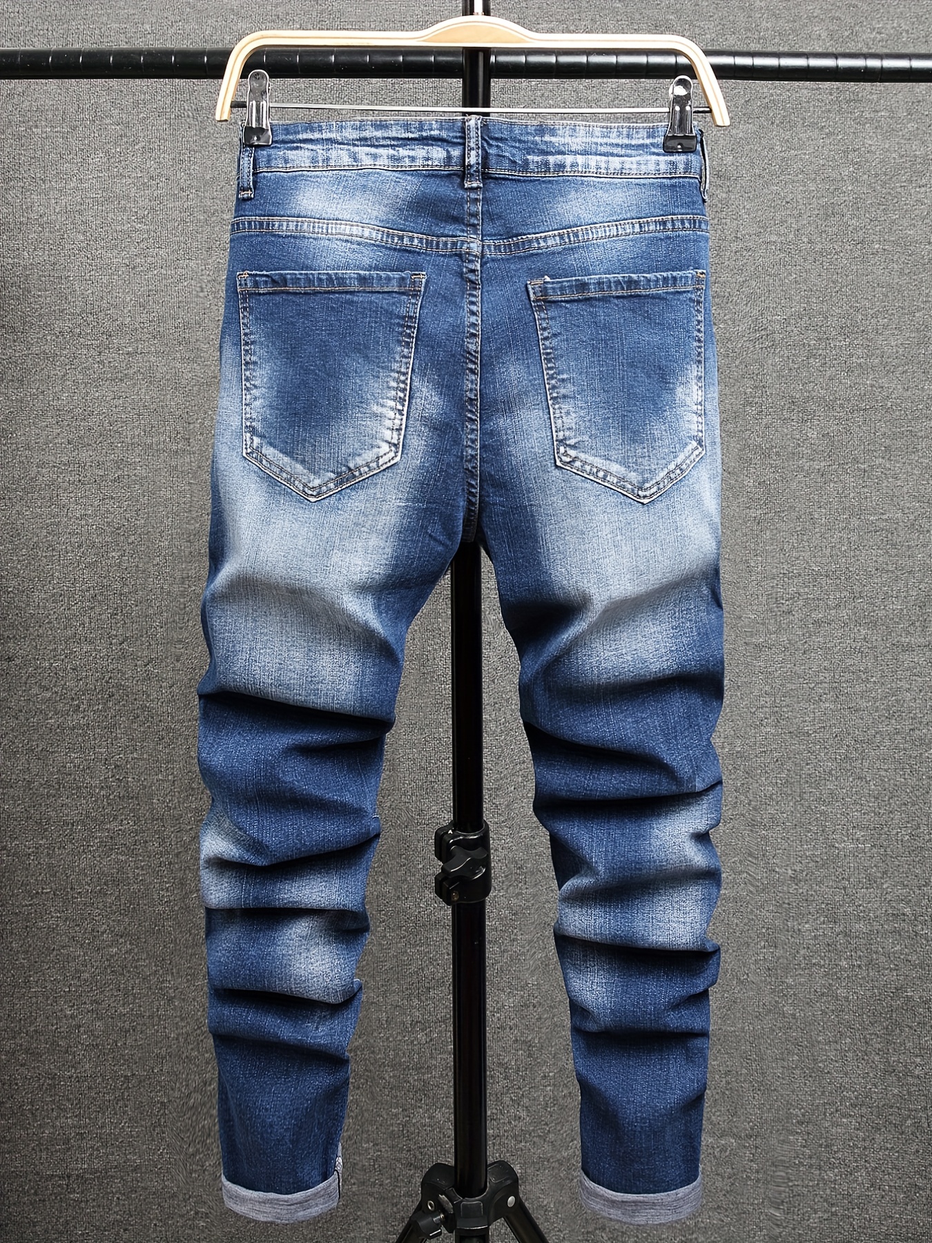Men's Skinny Fit Ripped Stretch Slim Fit Jeans Pants