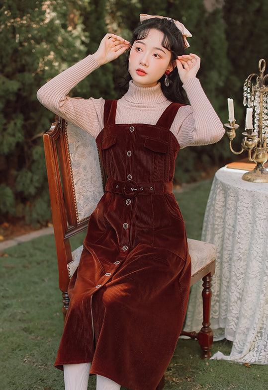 Corduroy Button Up Midi Dress Maxct