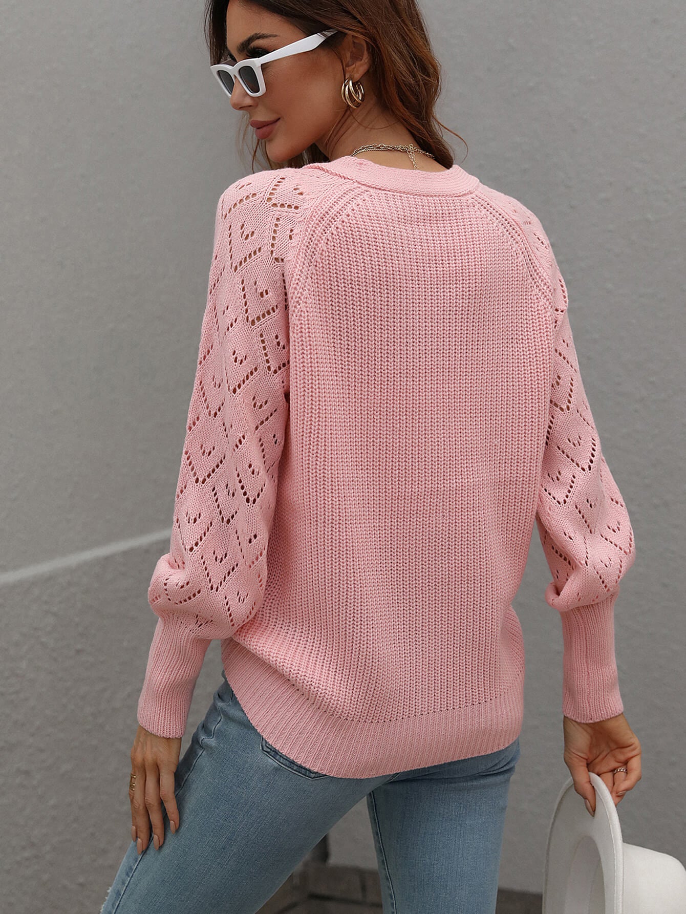 Maxct &Double Take Rib-Knit Plunge Raglan Sleeve Cardigan