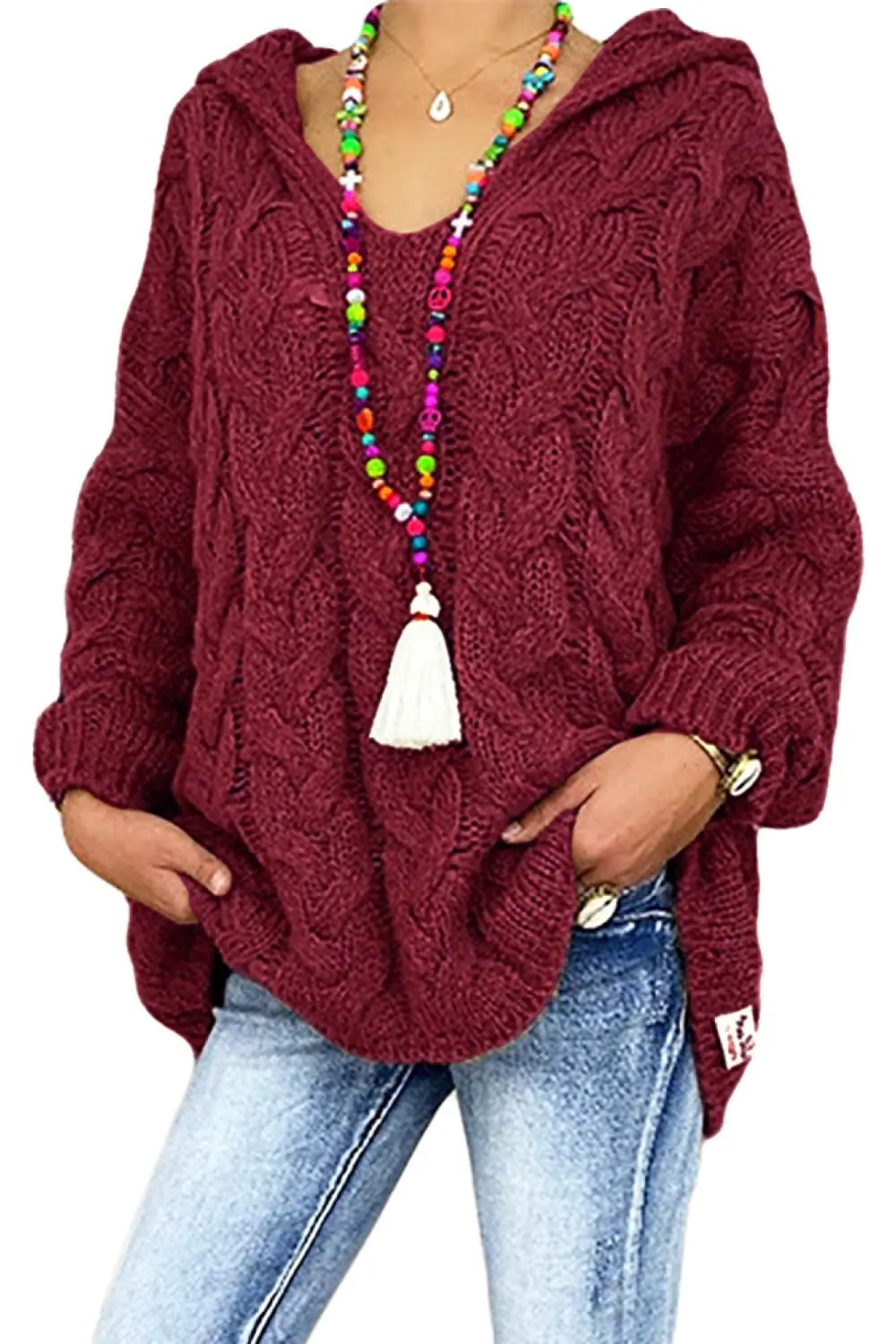 Cable-Knit Hooded Sweater - Image 10