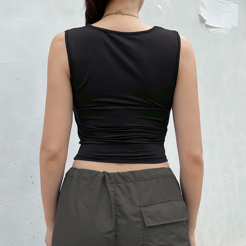 Maxct &Ruched Square Neck Tank Top