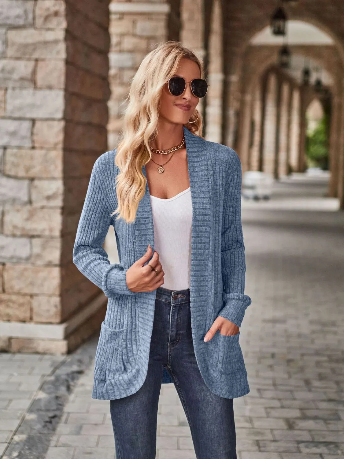 Maxct &Open Front Cardigan with Pockets