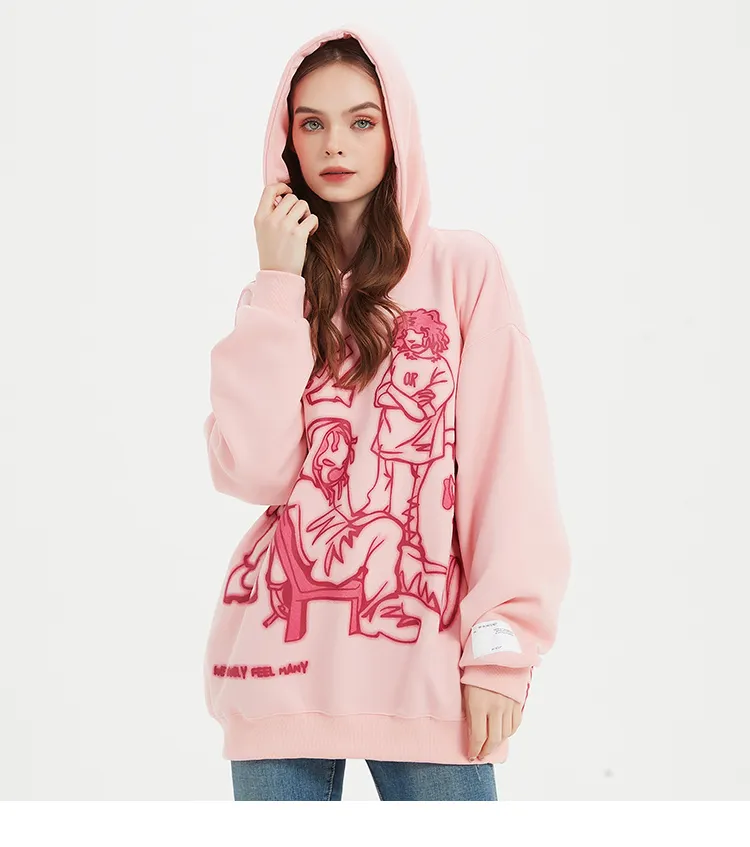 Hipster Funny Cartoon Graphic Unisex Hoodie