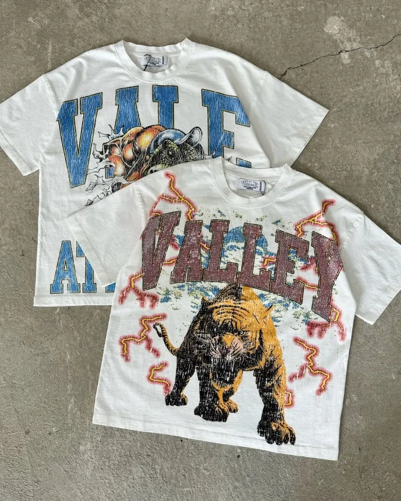 Maxct American Street Hip Hop Print Graphic T Shirts Y2K Men and Women Retro Streetwear Loose Harajuku Fashion Casual Couple Tops
