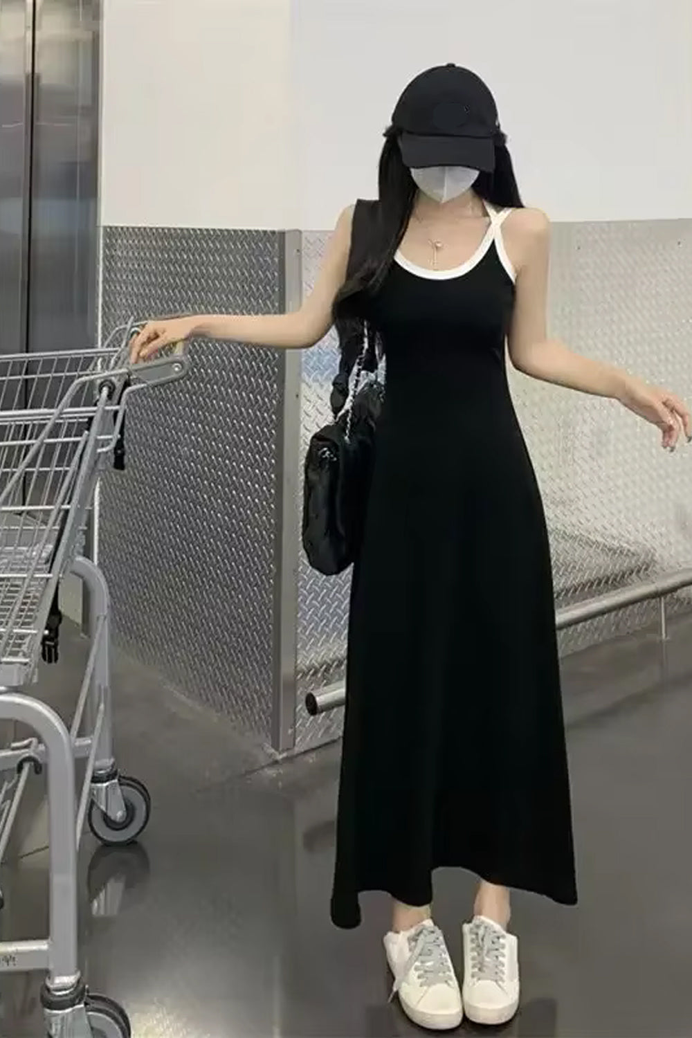 Loose Sleeveless Off Shoulder Long Dress Maxct