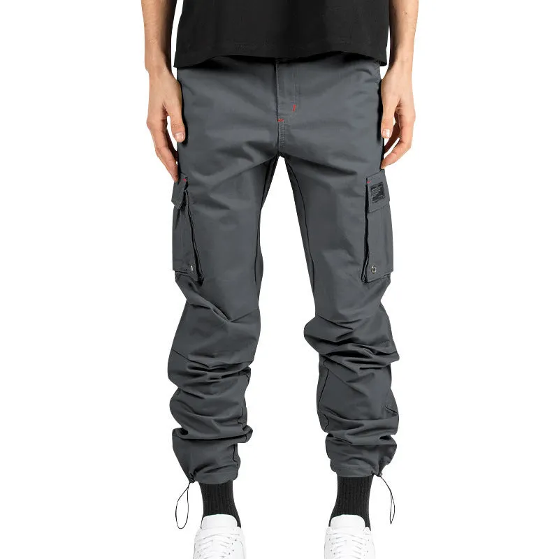 Maxct popular summer new men's  New woven fabric bundle multi-pocket solid color casual pants tooling trousers