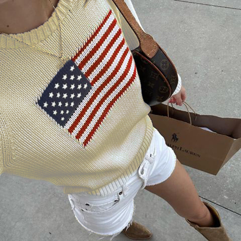 Maxct Mable American Flag Sweater