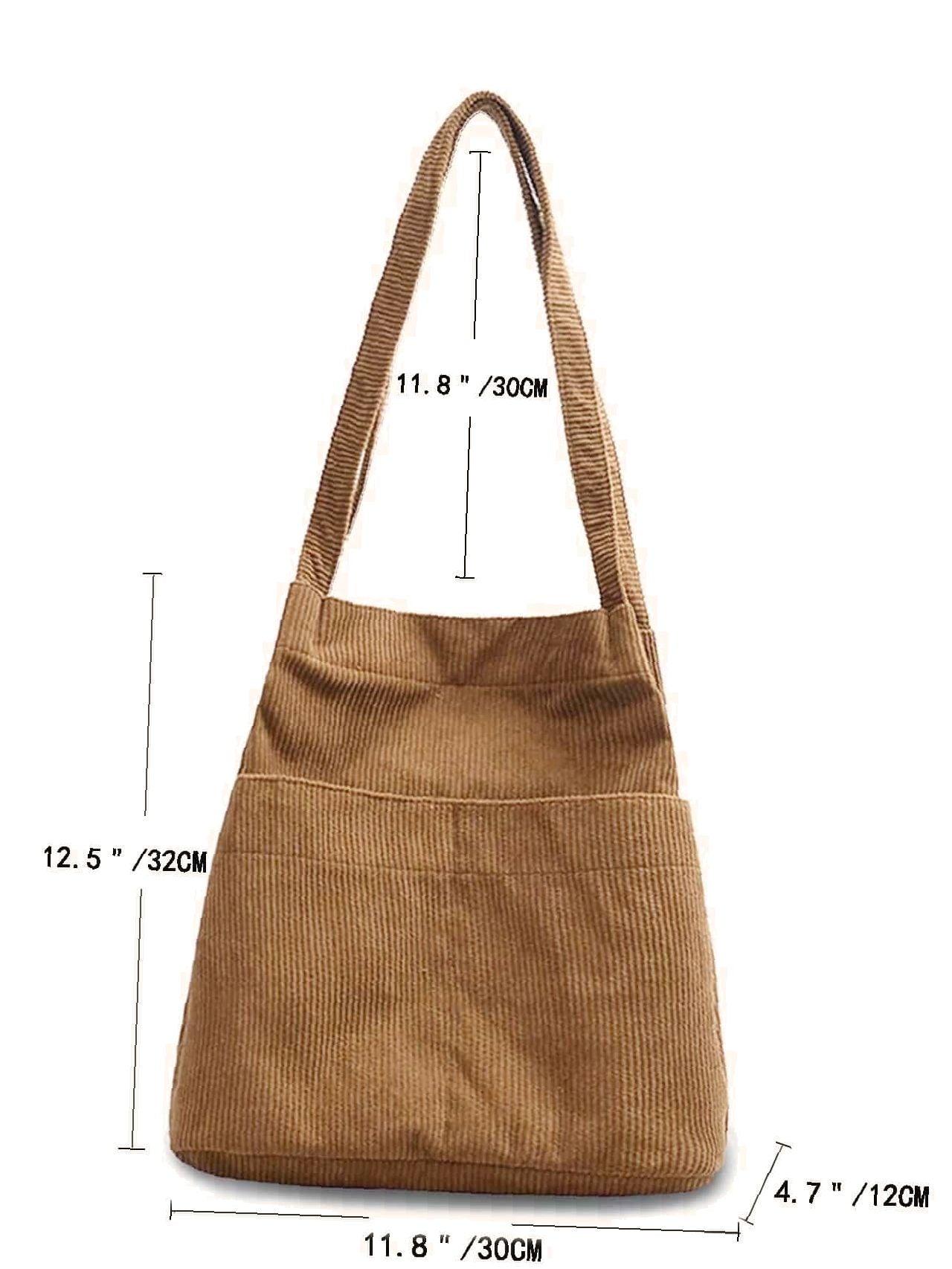 Maxct - Side Pocket Corduroy Tote Bag  - Women Tote Bags