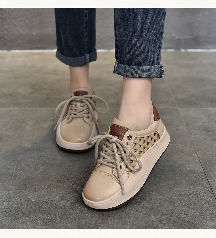 Versatile Hollow Thick Bottom Mid-Heels Shoes Maxct