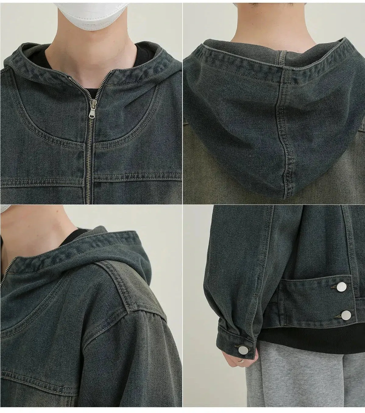 Maxct Blue Hooded Denim Jacket