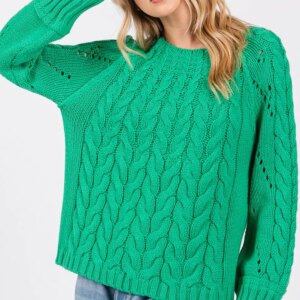 Maxct &SAGE + FIG Cable-Knit Long Sleeve Sweater